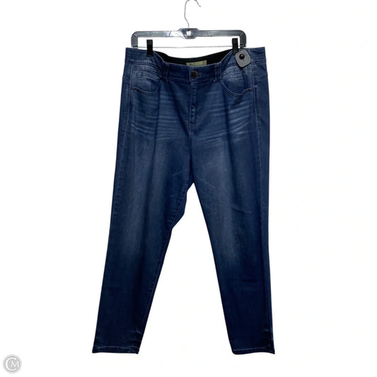 Jeans Straight By Nine West In Blue Denim, Size: 16