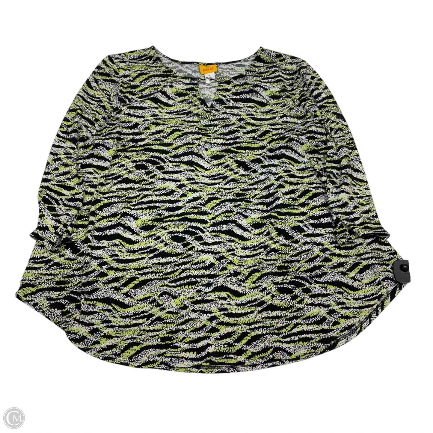 Top 3/4 Sleeve By Ruby Rd In Black & Green, Size: Xl