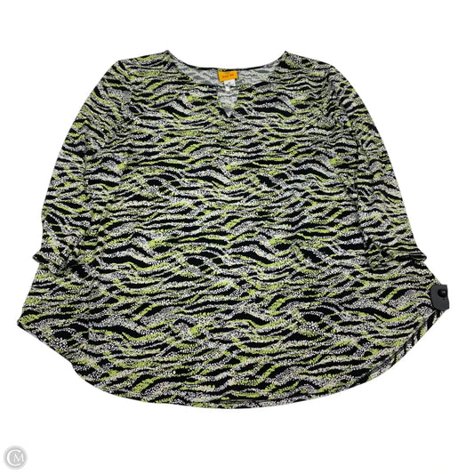 Top 3/4 Sleeve By Ruby Rd In Black & Green, Size: Xl