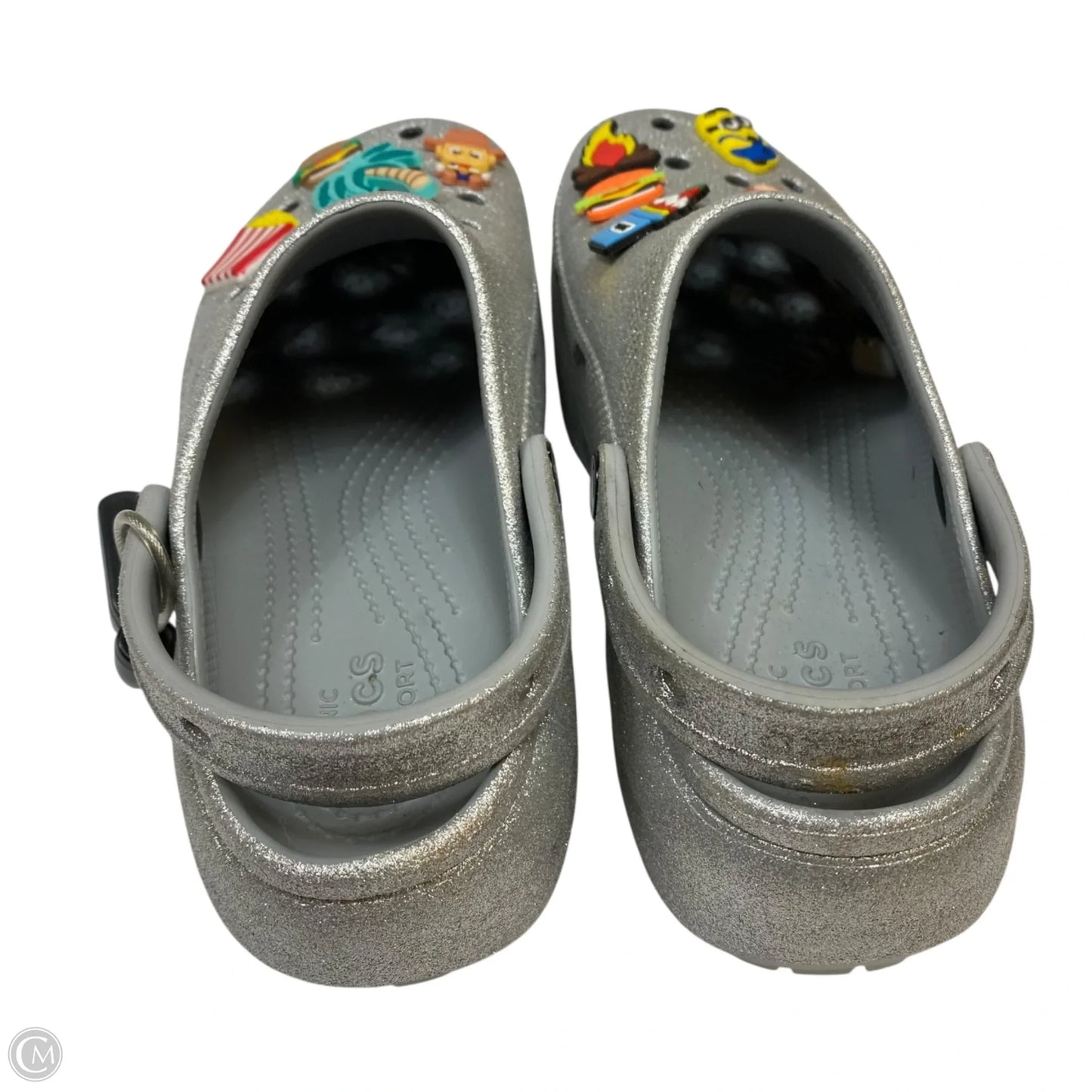Shoes Heels Platform By Crocs In Silver, Size: 7