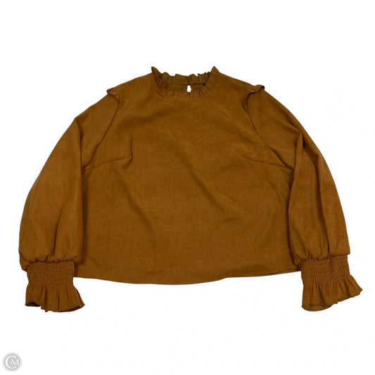 Top Long Sleeve By Shein In Brown, Size: 2x