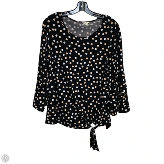 Top Long Sleeve By Cato In Black & White, Size: L