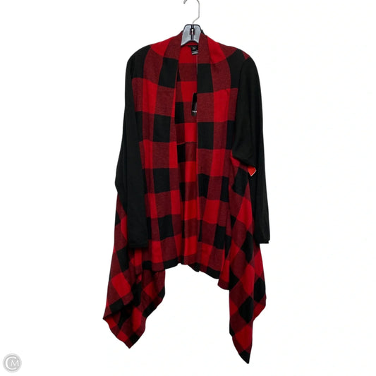 Sweater Cardigan By Torrid In Black & Red, Size: 4x