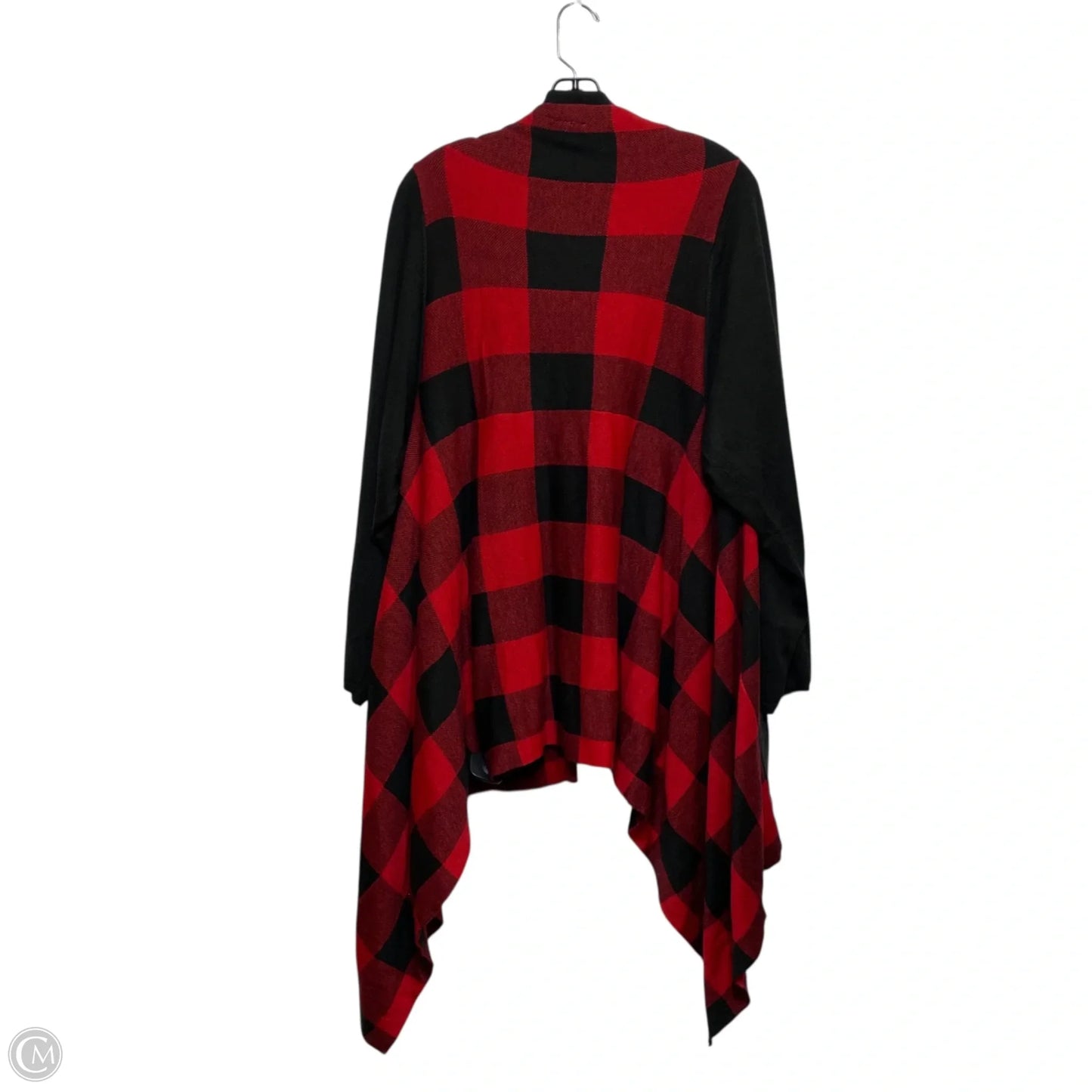 Sweater Cardigan By Torrid In Black & Red, Size: 4x