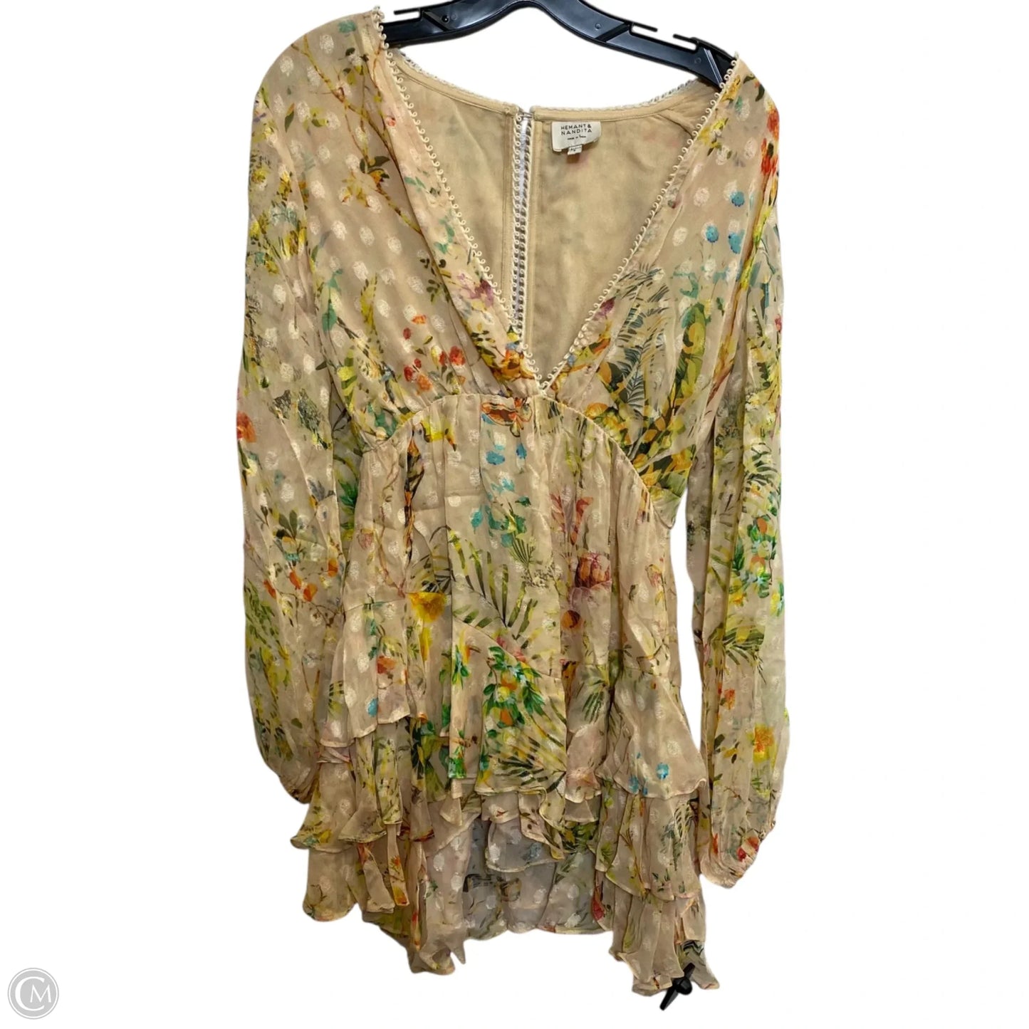 Dress Casual Short By Hemant & Nandita In Tan, Size: S