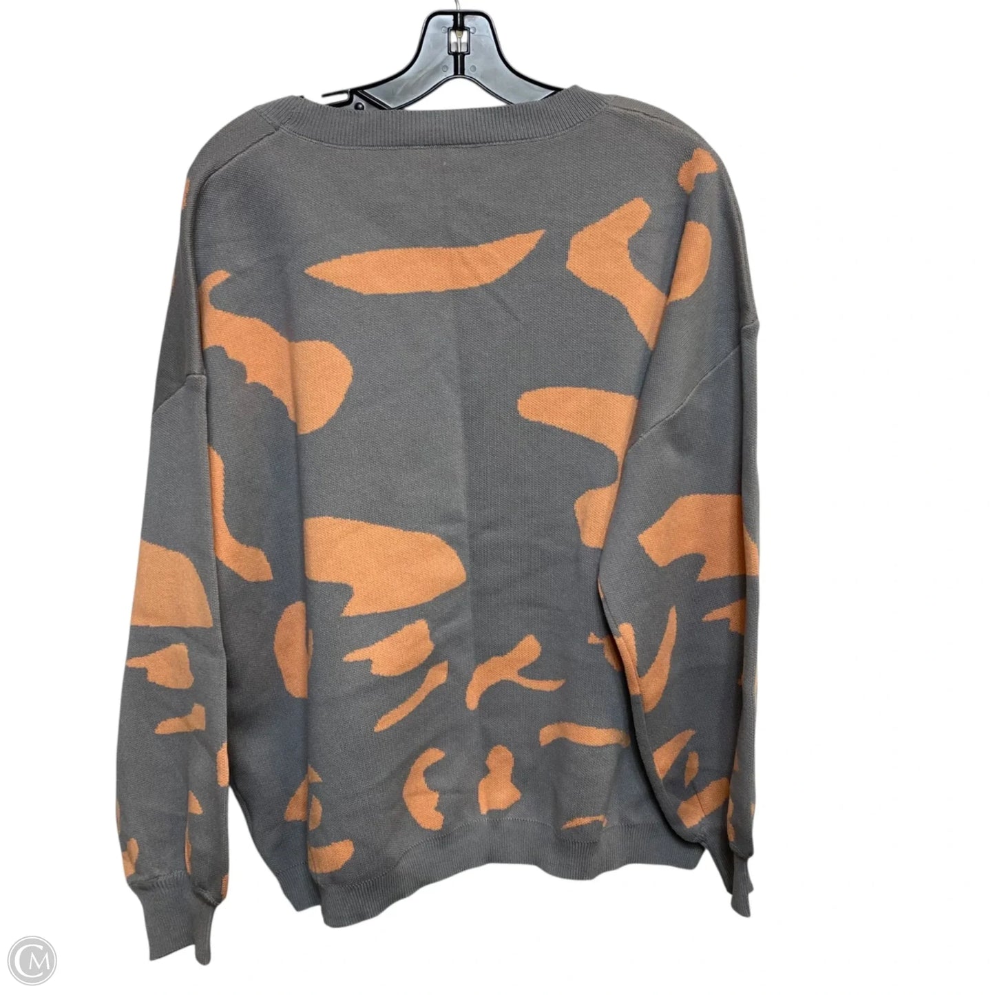 Sweater By Shein In Grey & Orange, Size: 3x