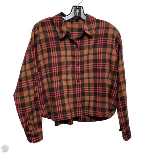 Top Long Sleeve By Madewell In Brown & Orange, Size: S