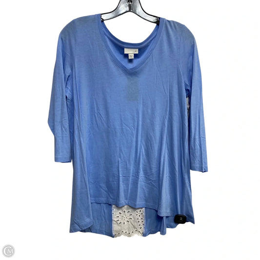 Top 3/4 Sleeve By J. Jill In Blue, Size: S