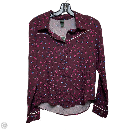Top Long Sleeve By Wild Fable In Red, Size: S