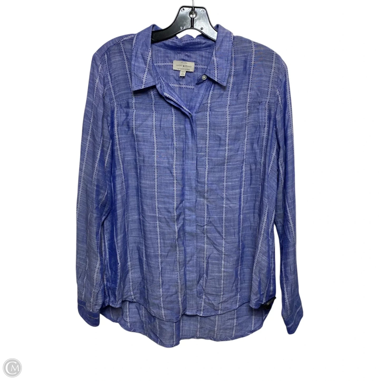 Top Long Sleeve By Lucky Brand In Blue, Size: M