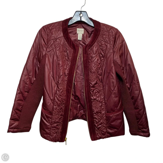 Jacket Puffer & Quilted By Chicos In Red, Size: Xs