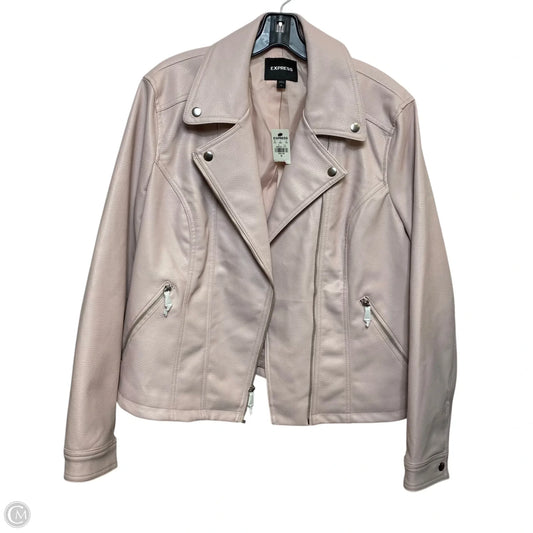 Jacket Moto By Express In Pink, Size: Xl