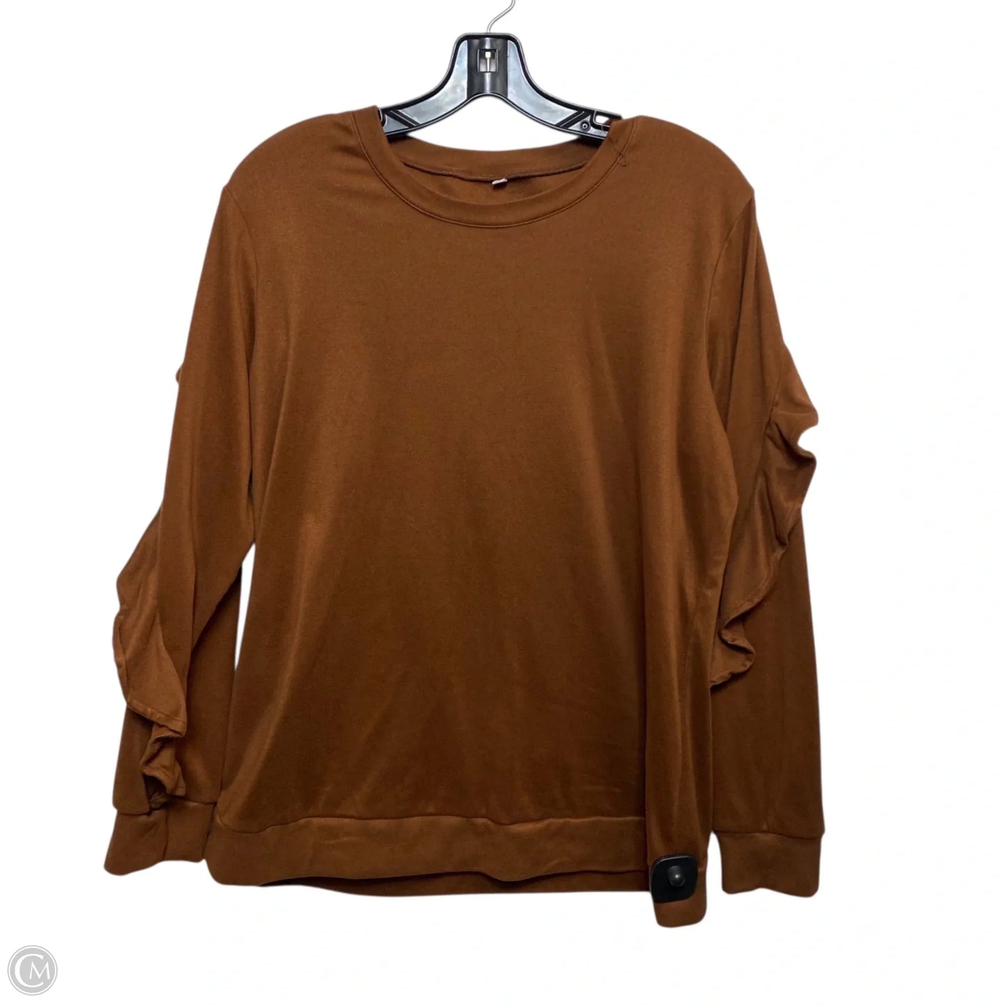 Top Long Sleeve By Clothes Mentor In Brown, Size: L