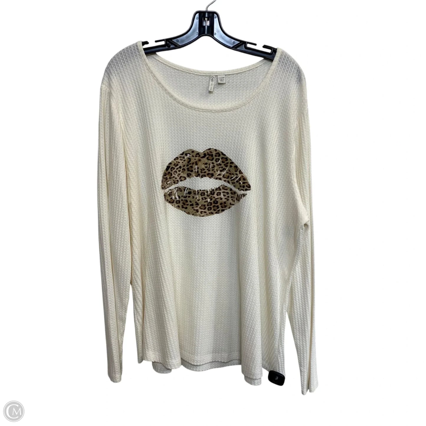 Top Long Sleeve By Cato In Cream, Size: 3x