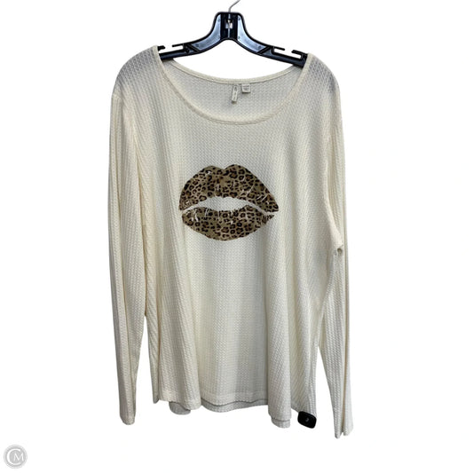 Top Long Sleeve By Cato In Cream, Size: 3x