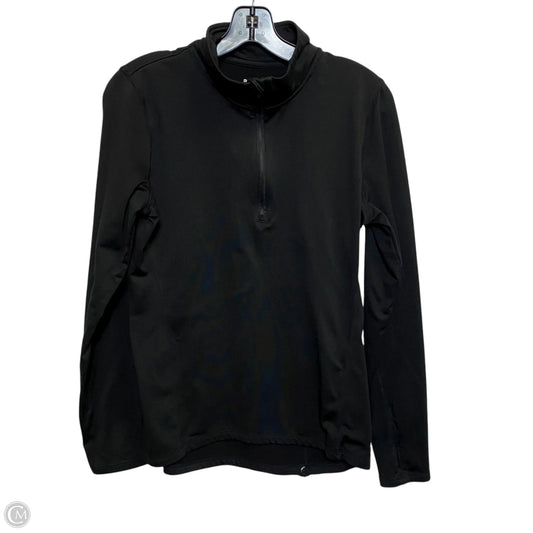 Athletic Top Long Sleeve Collar By Reebok In Black, Size: M