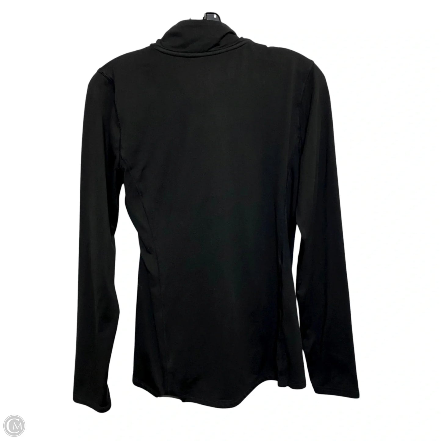 Athletic Top Long Sleeve Collar By Reebok In Black, Size: M