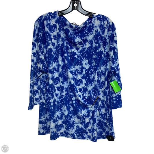 Top Long Sleeve By Calvin Klein In Blue, Size: 1x
