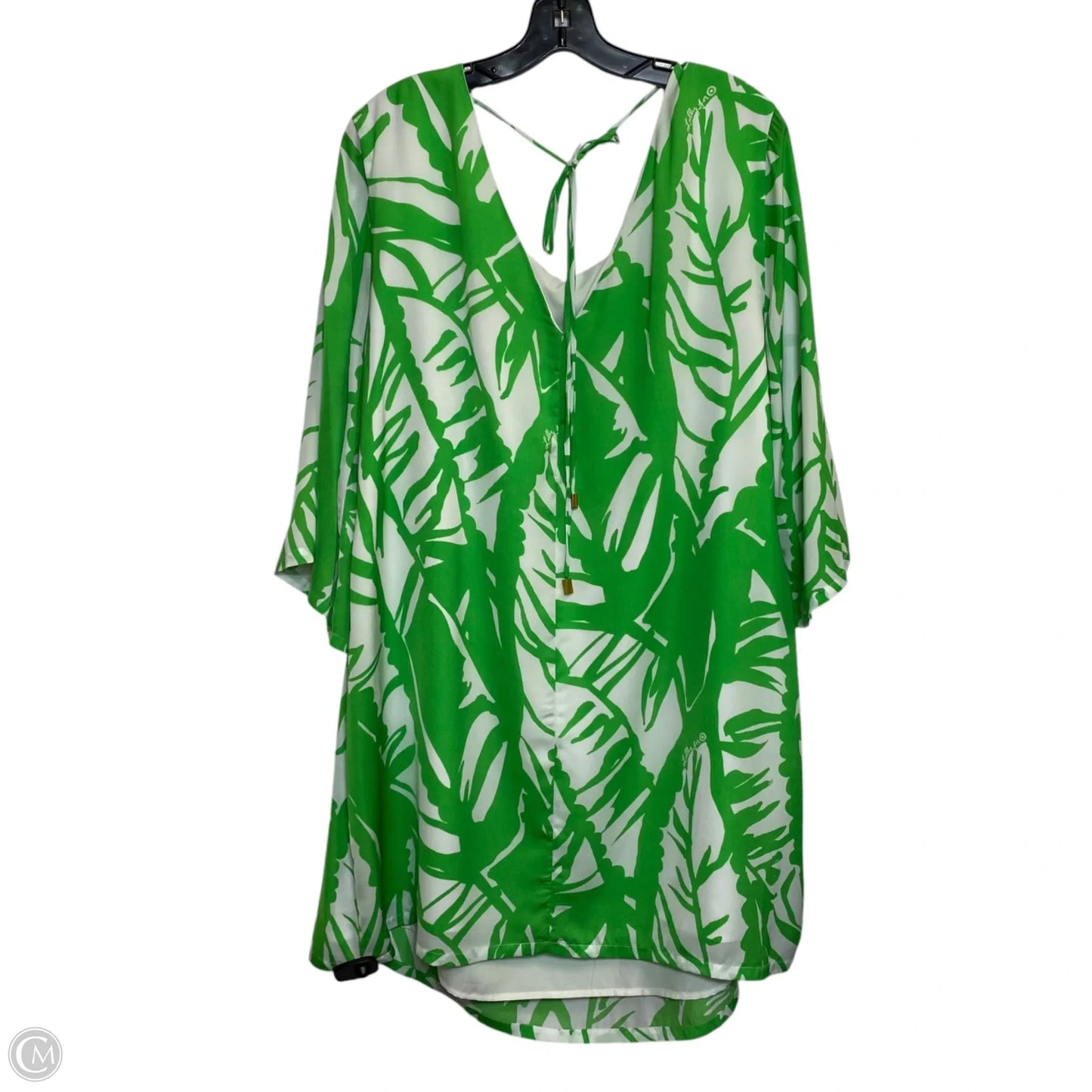 Dress Designer By Lilly Pulitzer In Green & White, Size: 2x