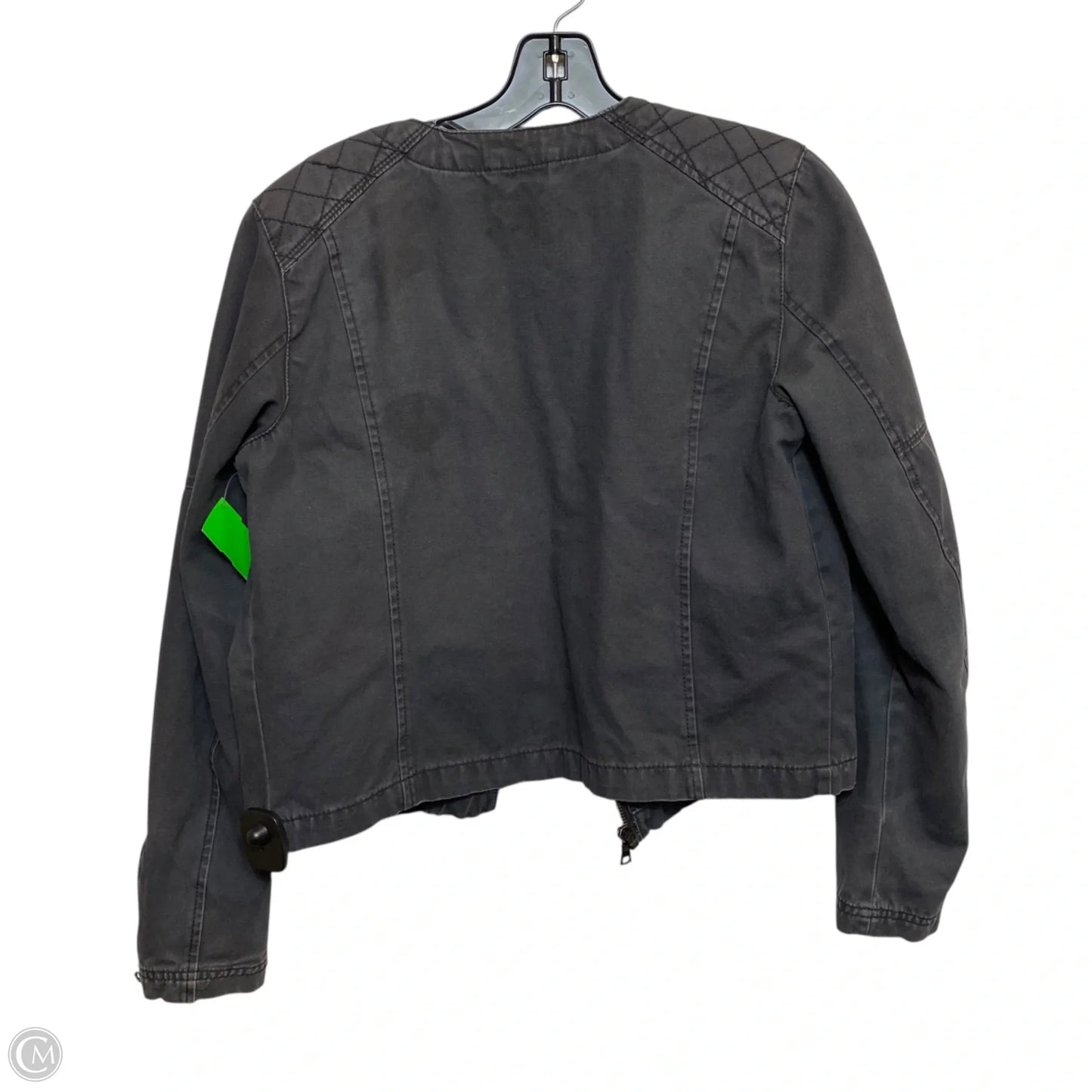 Jacket Moto By Gap In Grey, Size: M