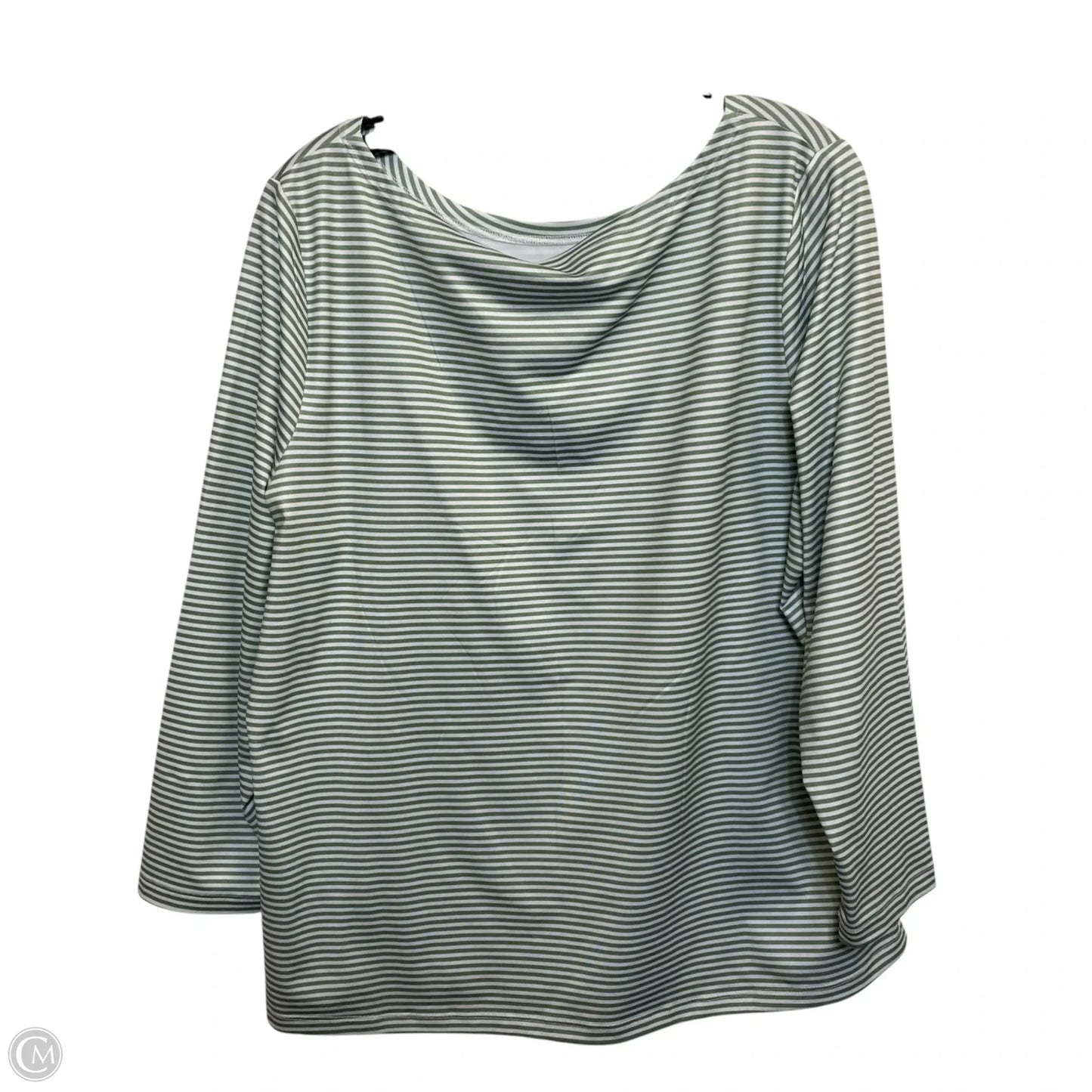 Top Long Sleeve Designer By Vineyard Vines In Green & White, Size: Xl