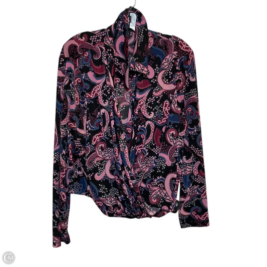 Top Long Sleeve By Lane Bryant In Black & Pink, Size: 1x