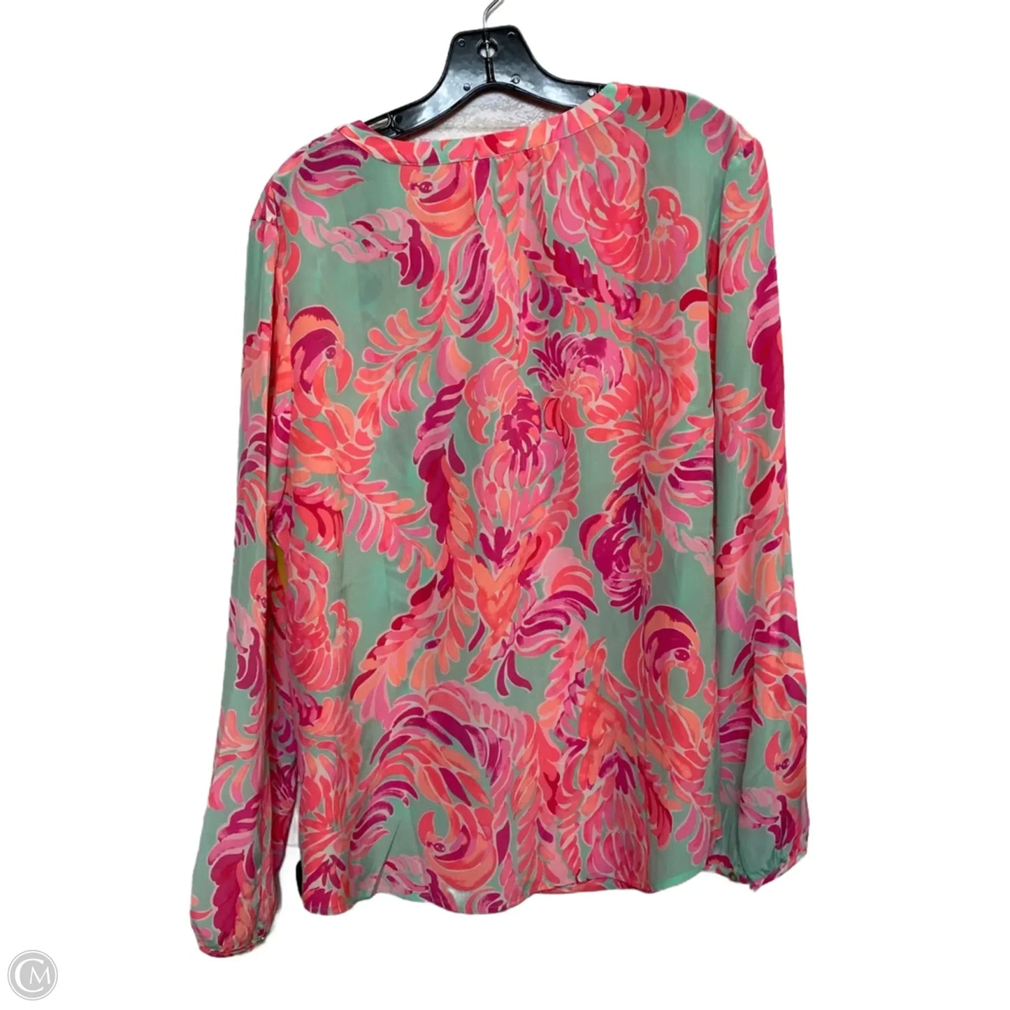 Top Long Sleeve Designer By Lilly Pulitzer In Orange & Pink, Size: Xl