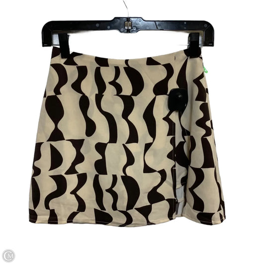 Skort By Vestique In Brown & Cream, Size: Xs