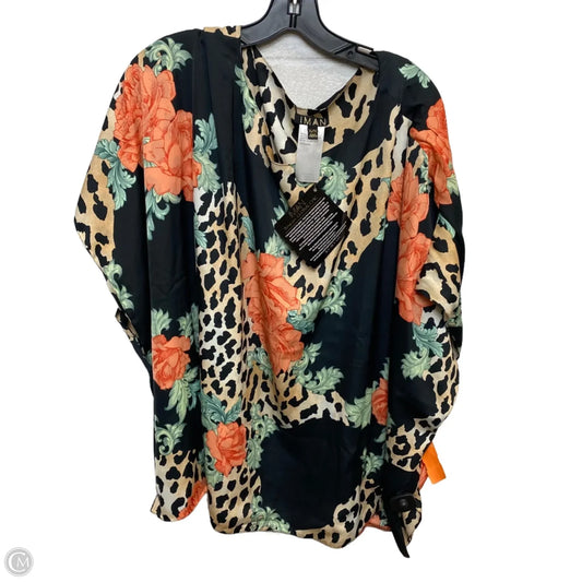 Top Short Sleeve By Iman Hsn In Animal Print, Size: Xl