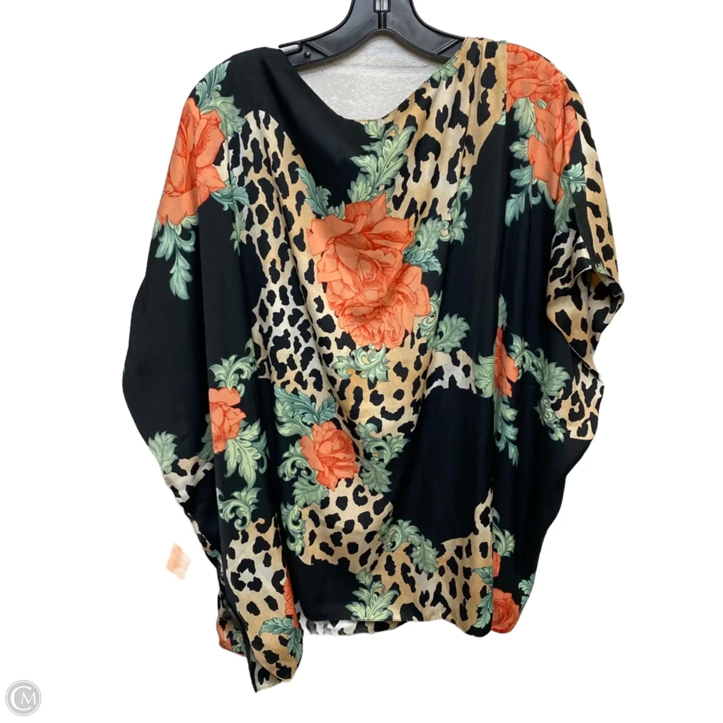 Top Short Sleeve By Iman Hsn In Animal Print, Size: Xl