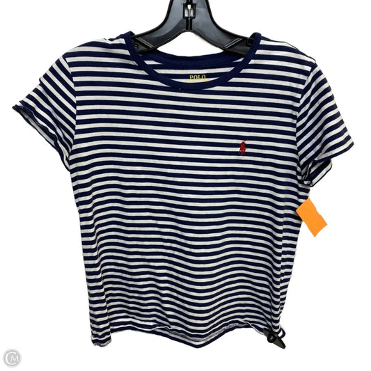Top Short Sleeve By Polo Ralph Lauren In Brown & White, Size: M