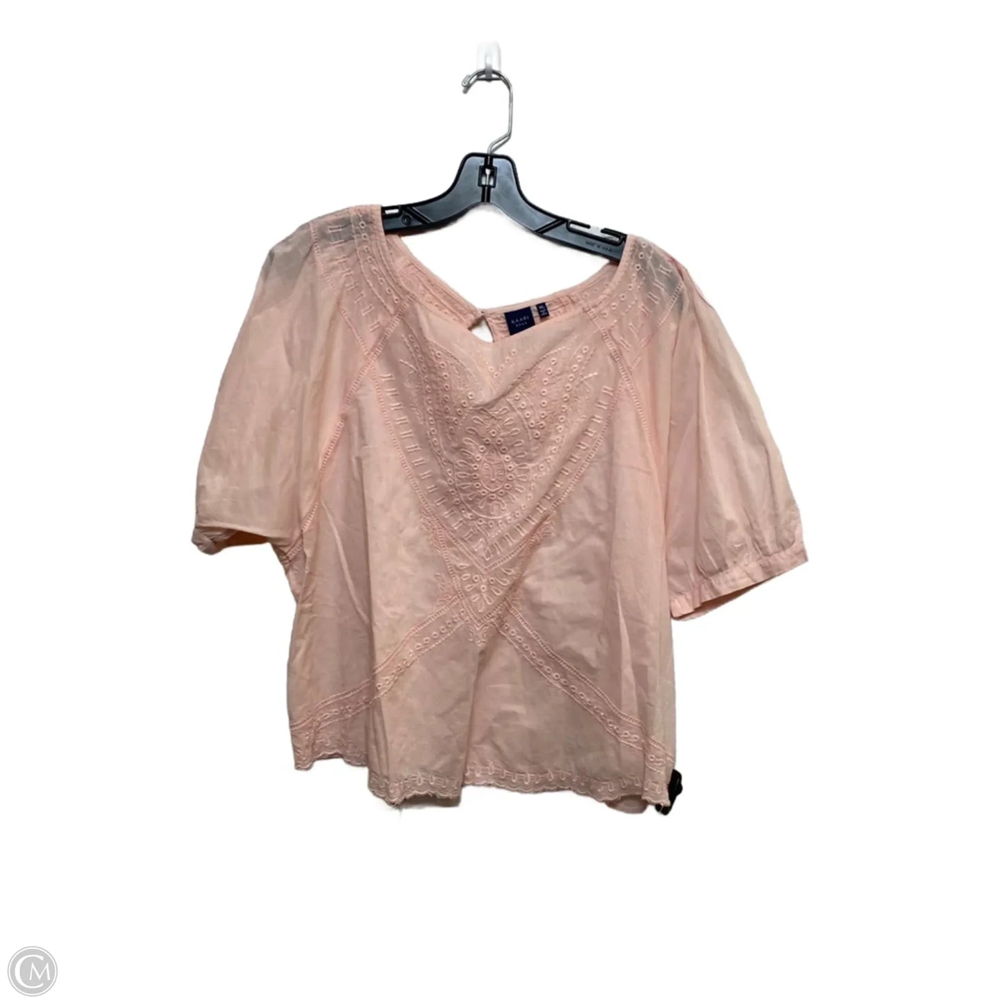 Top Short Sleeve By Kaari Blue In Peach, Size: Xl