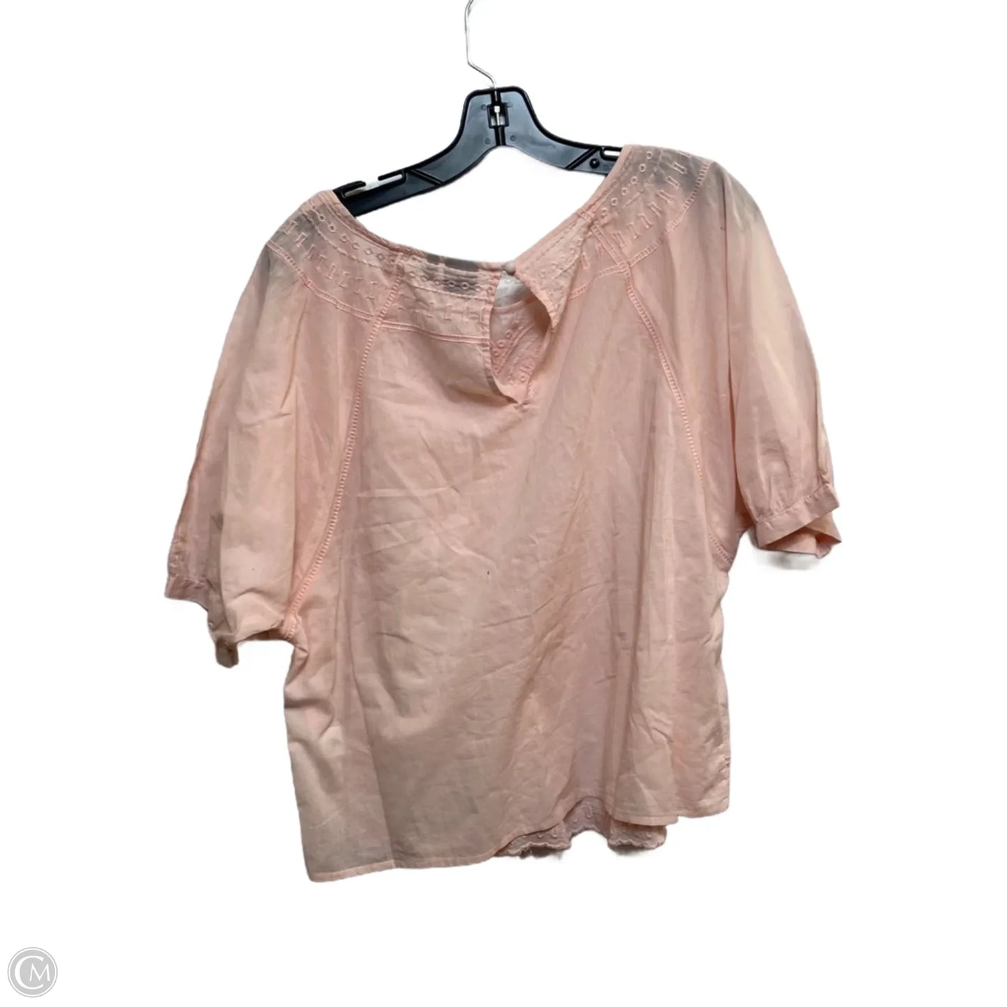 Top Short Sleeve By Kaari Blue In Peach, Size: Xl