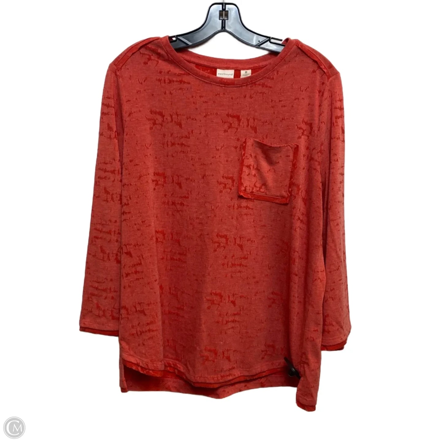 Top Long Sleeve By West Bound In Red, Size: M