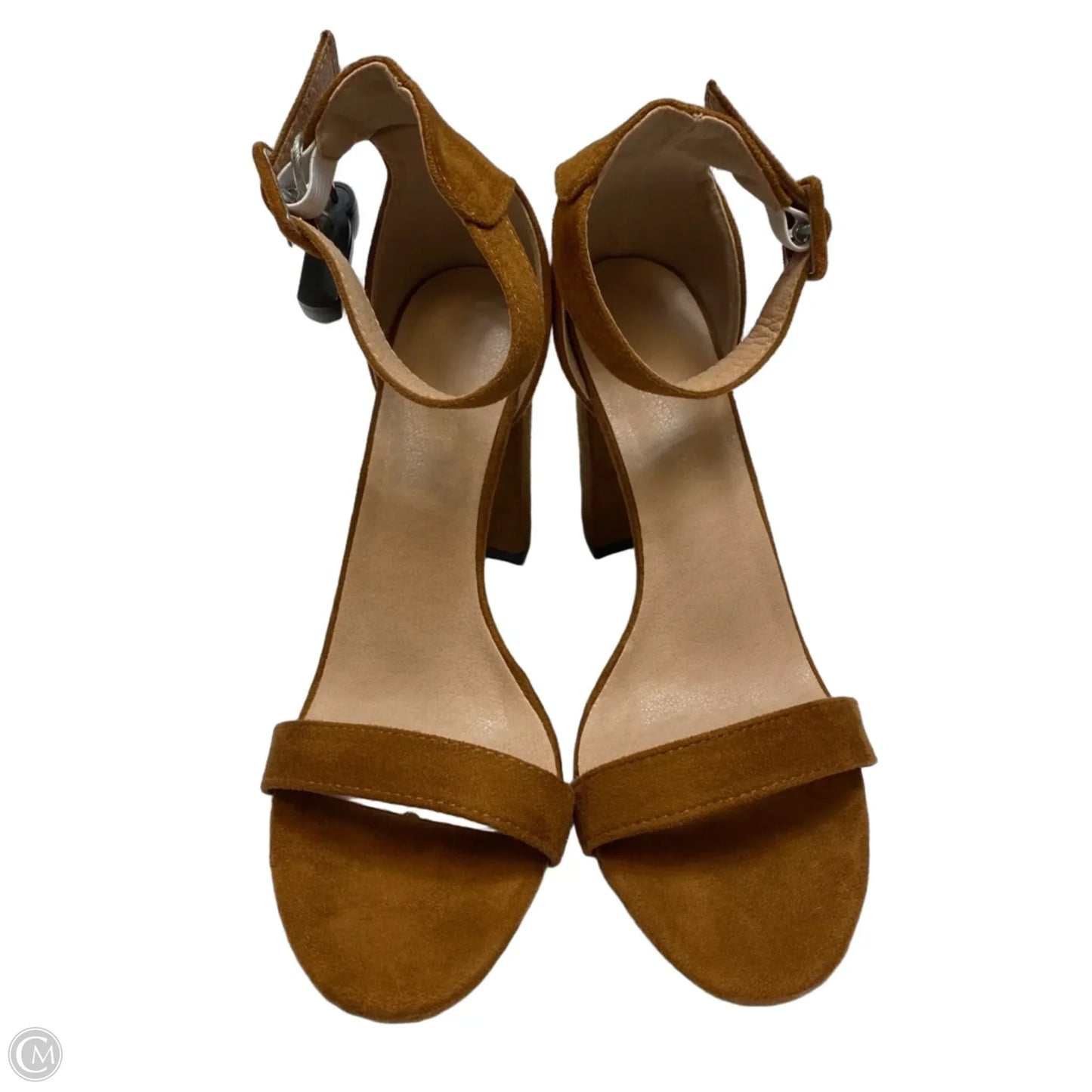 Sandals Heels Block By Clothes Mentor In Brown, Size: 9.5
