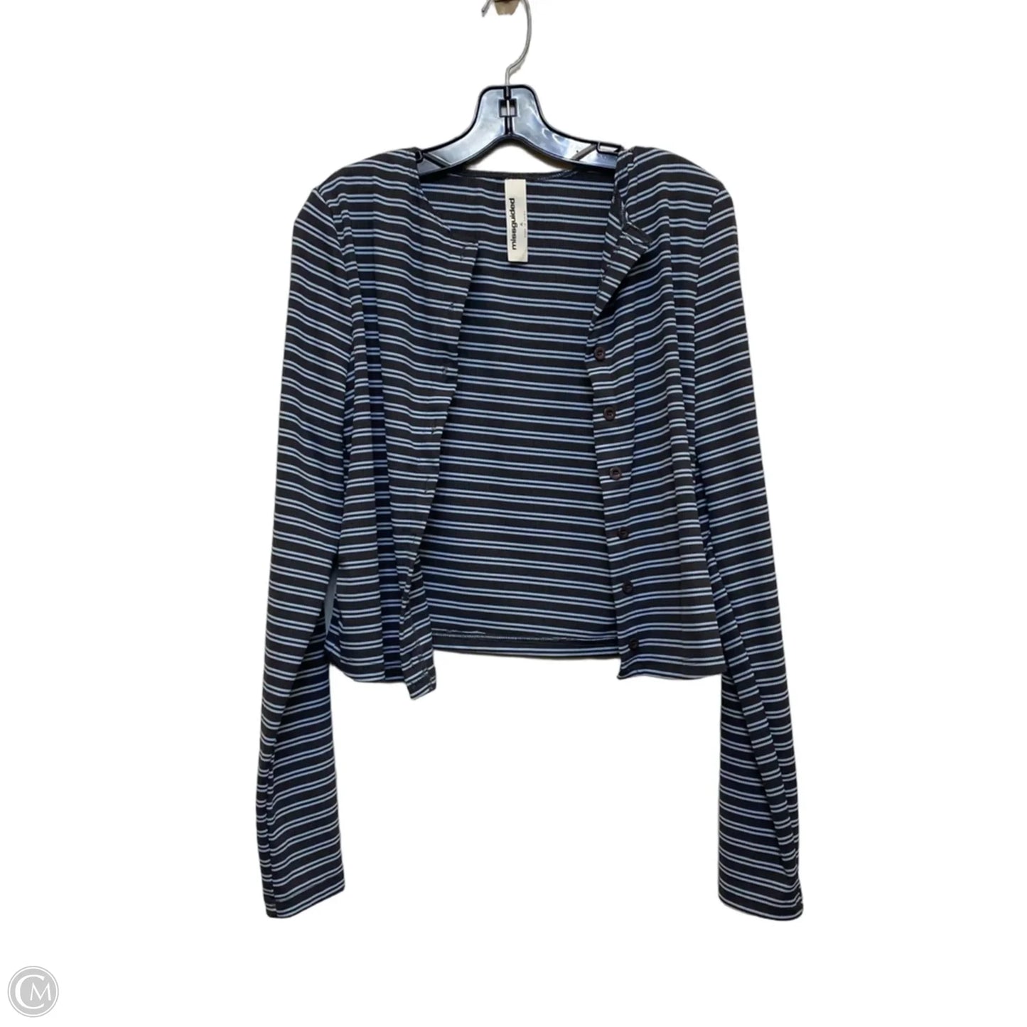 Top Long Sleeve By Missguided In Blue & Grey, Size: Xl