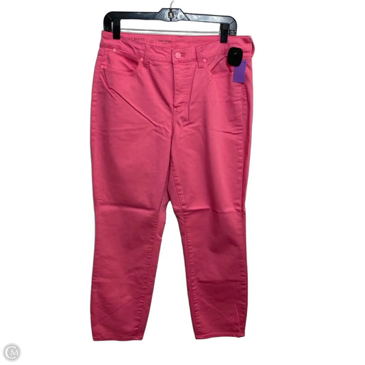 Jeans Cropped By Talbots In Pink Denim, Size: 10