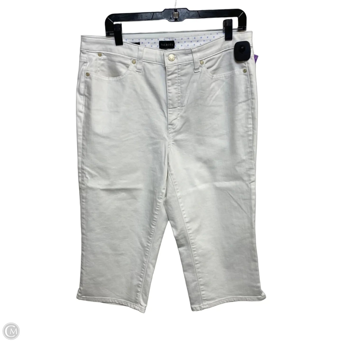 Jeans Cropped By Talbots In White Denim, Size: 12