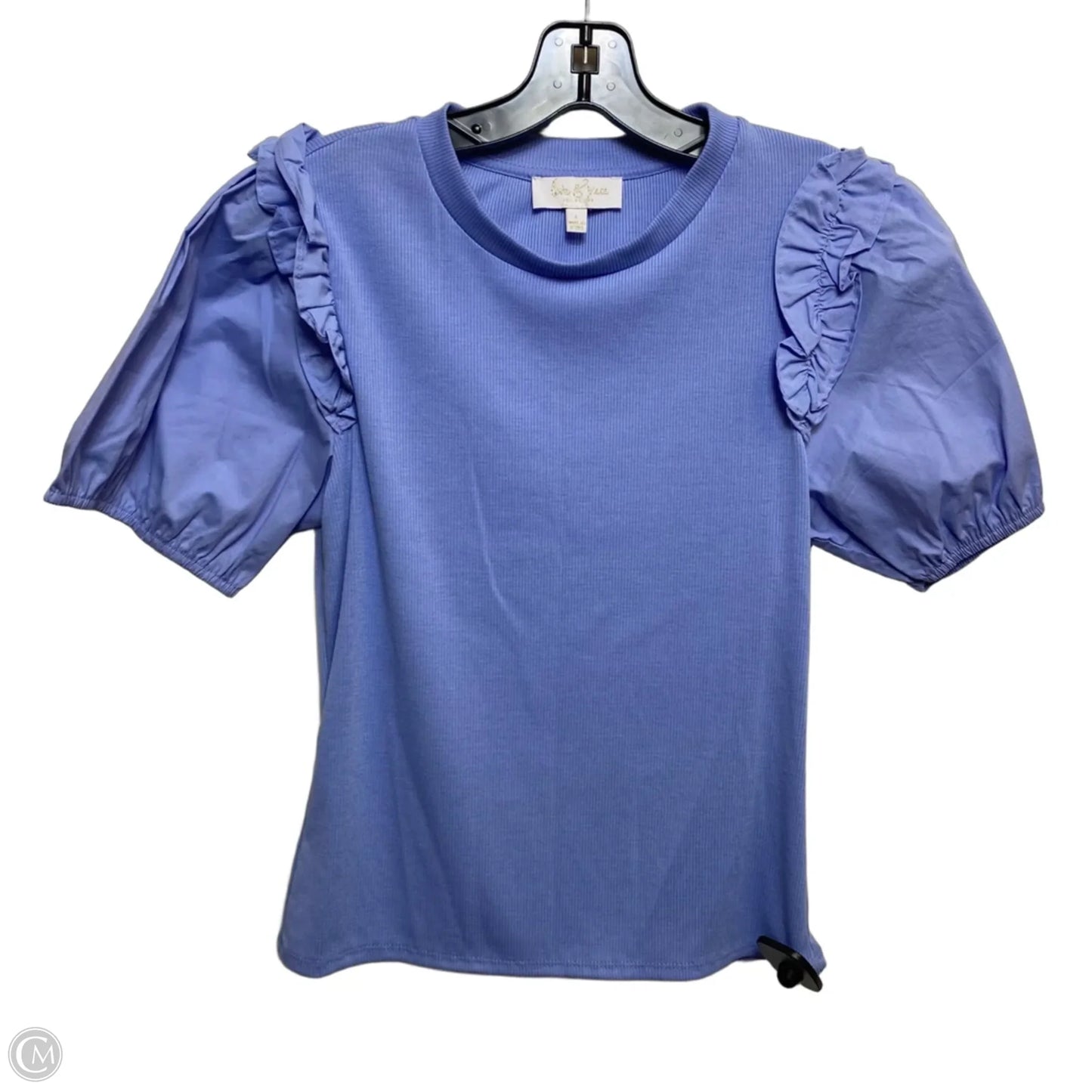 Top Short Sleeve By Love & Piece In Blue, Size: L