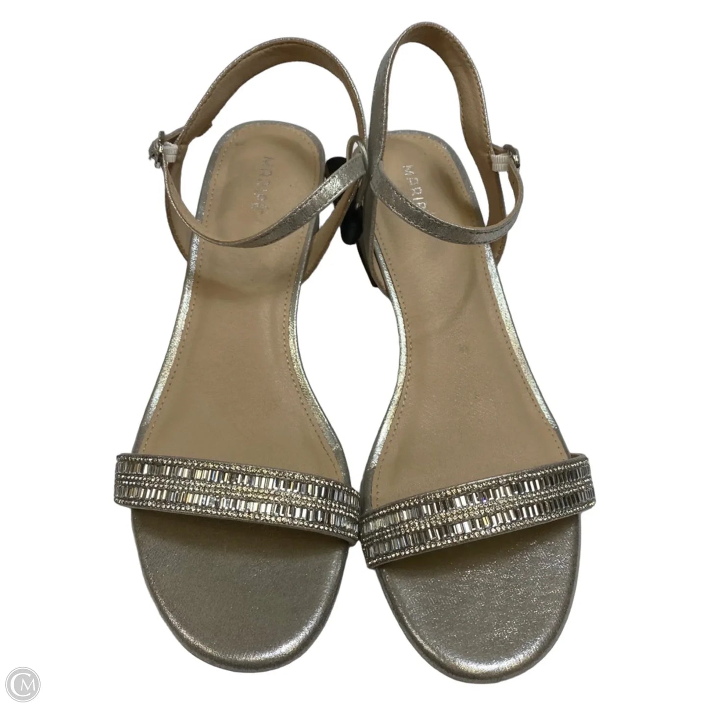 Sandals Heels Block By Maripe In Silver, Size: 11