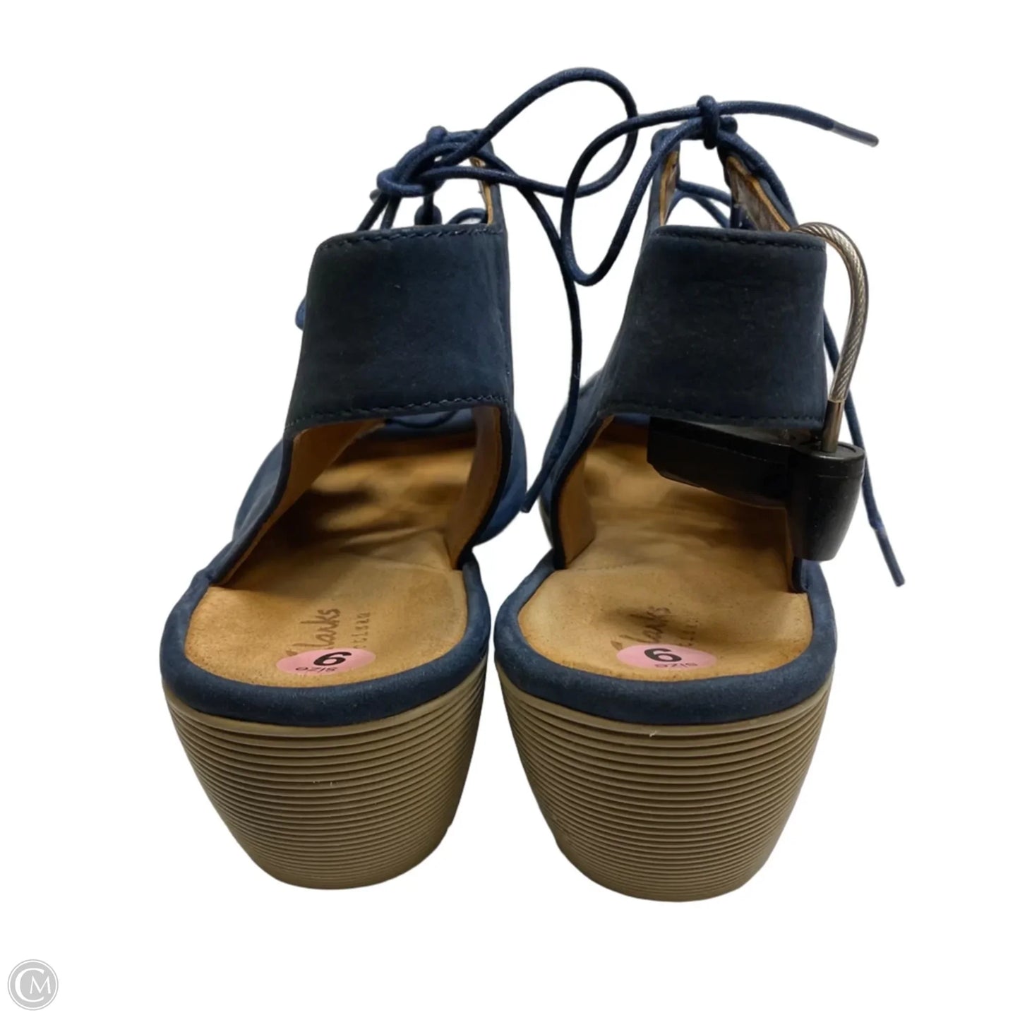 Sandals Heels Wedge By Clarks In Blue, Size: 9
