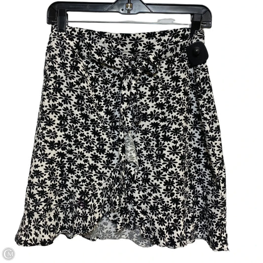 Skirt Mini & Short By Loft In Black & White, Size: 0p