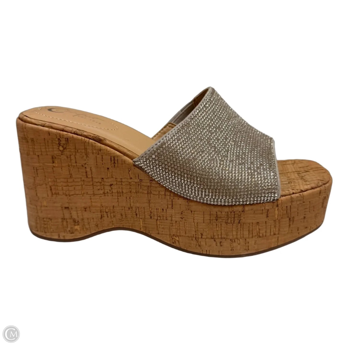 Sandals Heels Platform By Cato In Silver, Size: 7