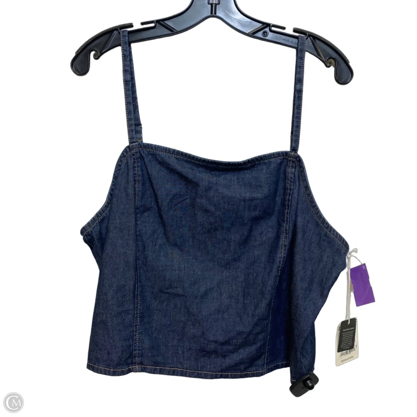 Top Sleeveless By Ana In Blue Denim, Size: Xxl