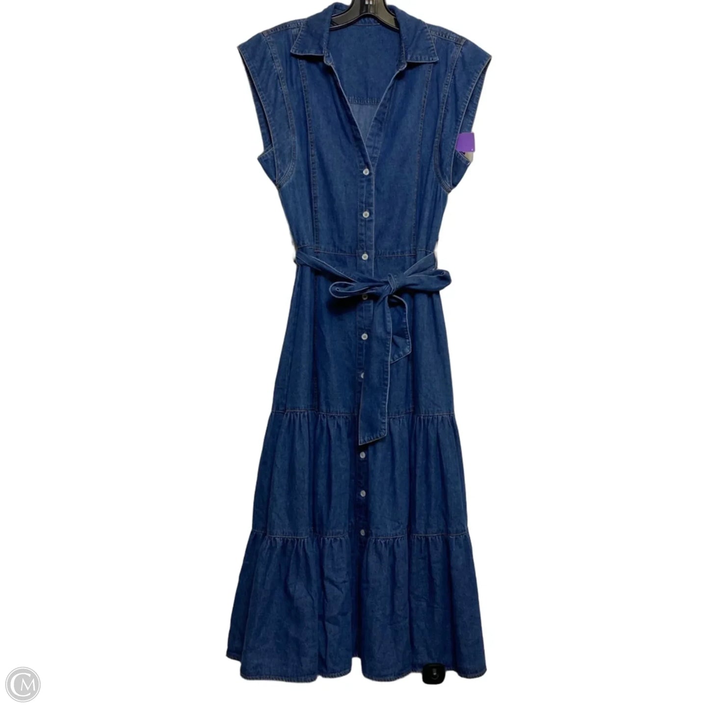Dress Casual Maxi By Clothes Mentor In Blue Denim, Size: L