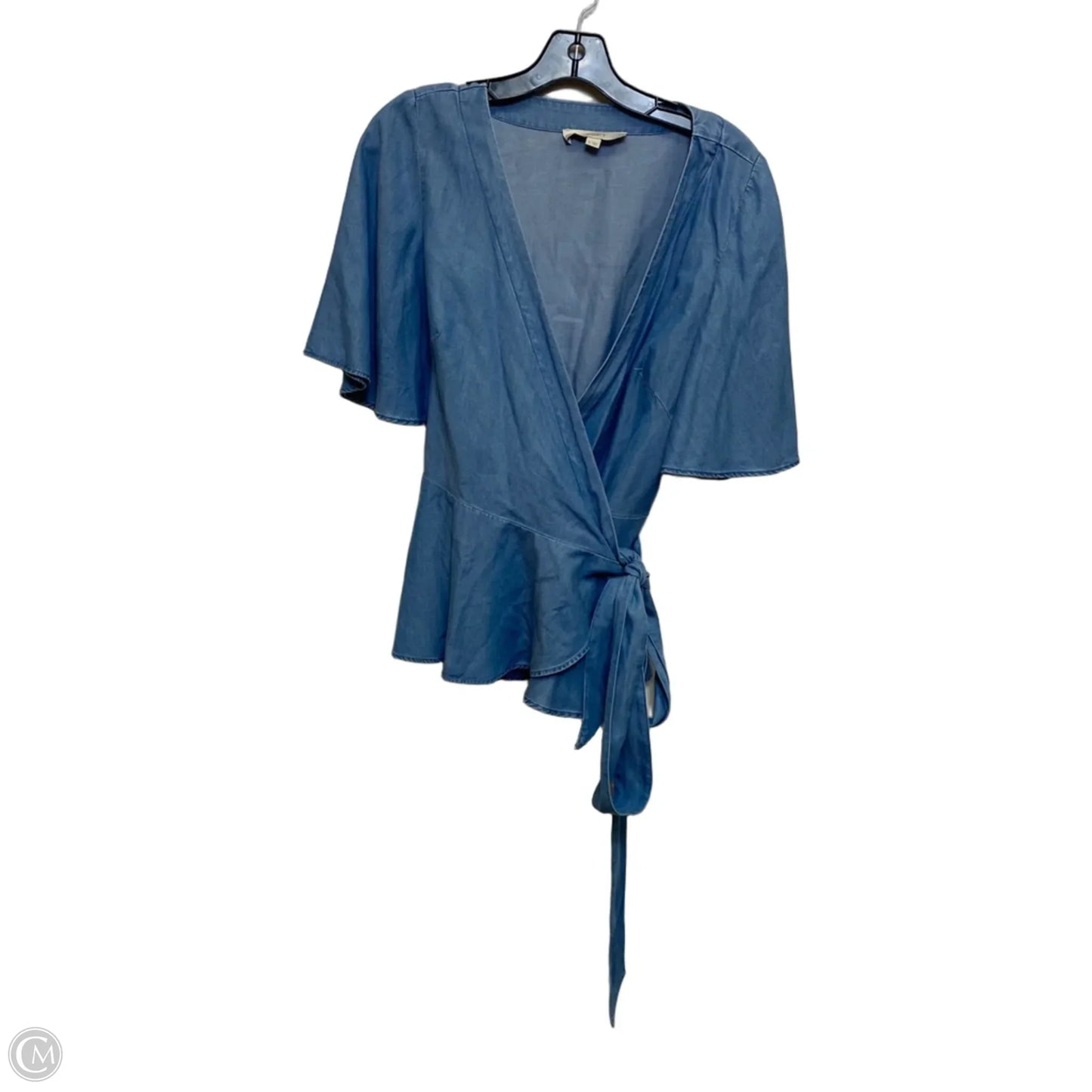 Top Short Sleeve By Loft In Blue Denim, Size: M