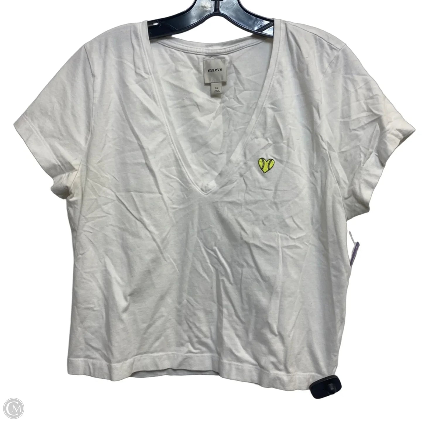 Top Short Sleeve By Maeve In White, Size: Xl