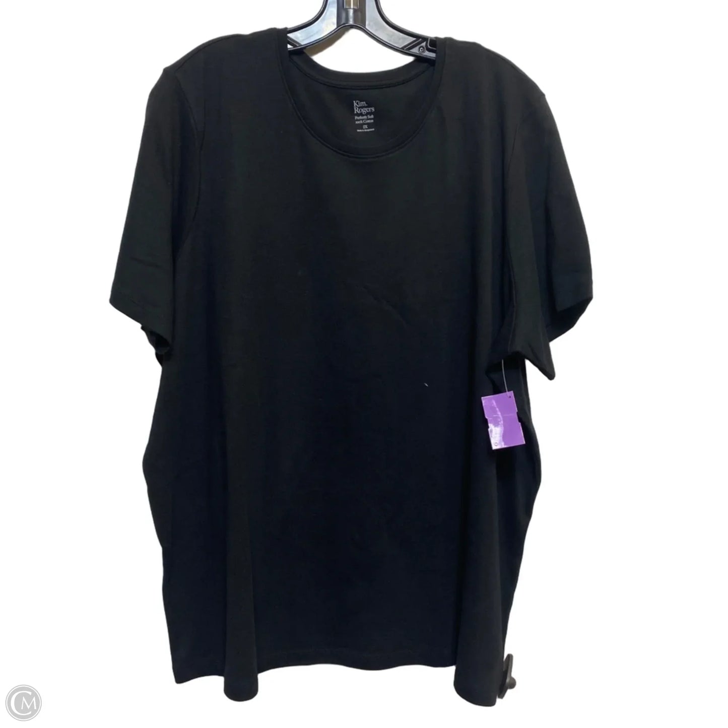 Top Short Sleeve Basic By Kim Rogers In Black, Size: 2x