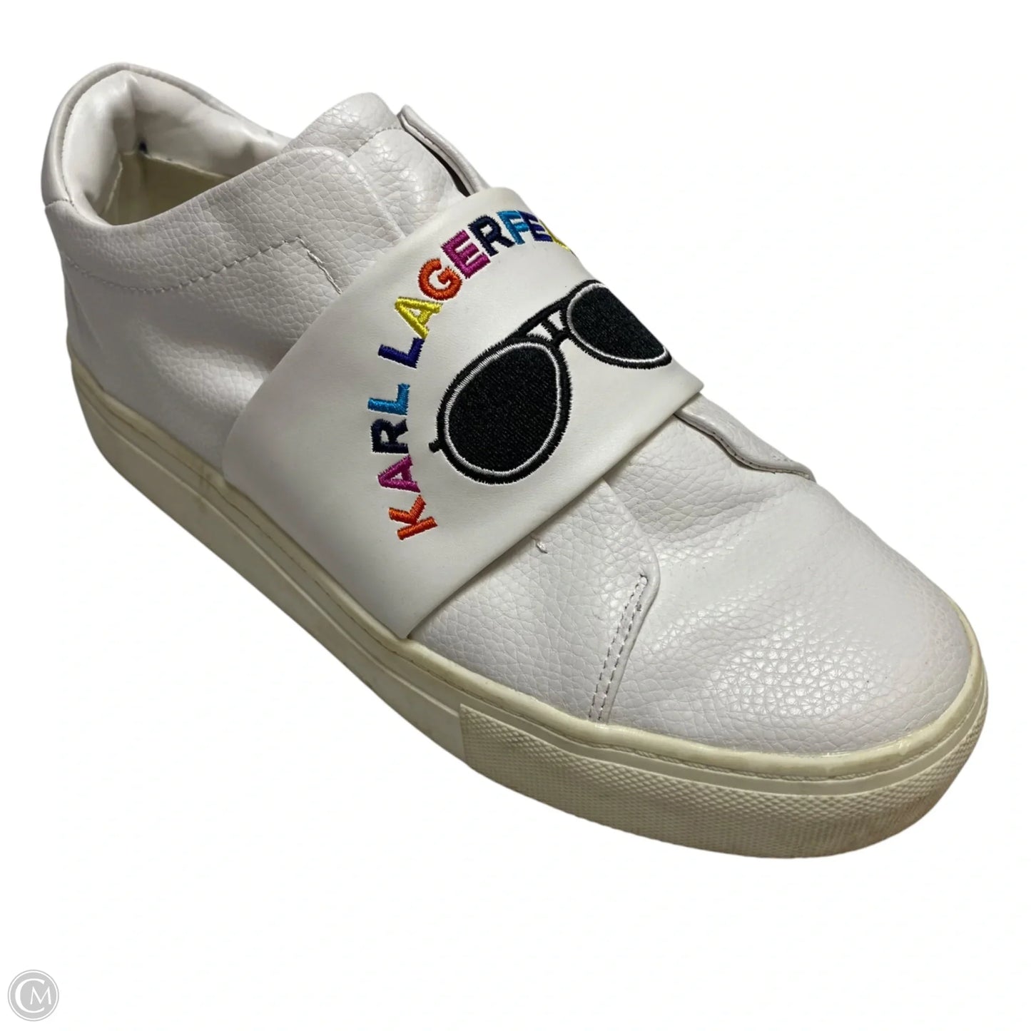 Shoes Designer By Karl Lagerfeld In White, Size: 8