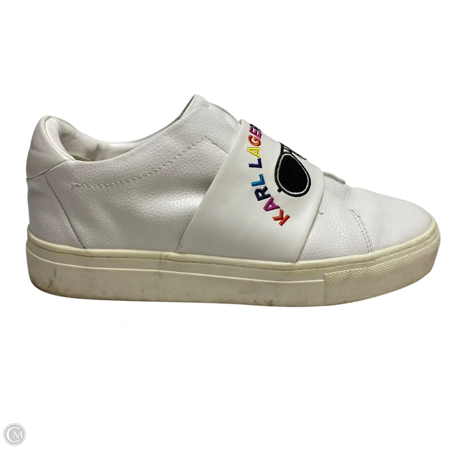 Shoes Designer By Karl Lagerfeld In White, Size: 8